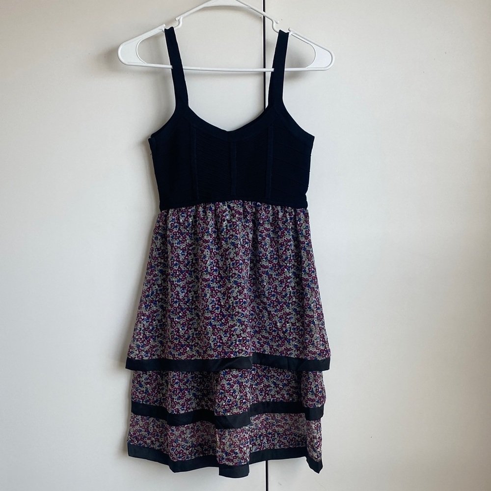 2B Bebe Black and Floral Dress